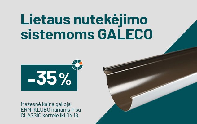 -35% Lietaus nutekėjimo sistemoms GALECO 