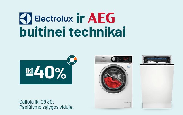 Electrolux ir AEG buitinei technikai iki -40%	 	 	