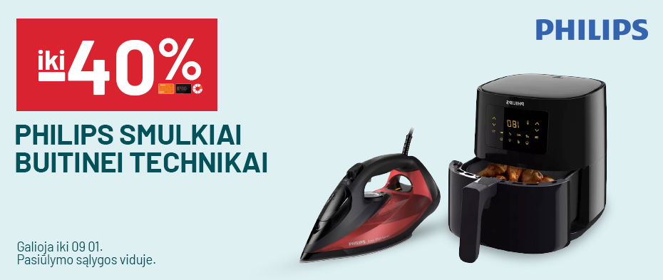 IKI -40% PHILIPS SMULKIAI BUITINEI TECHNIKAI