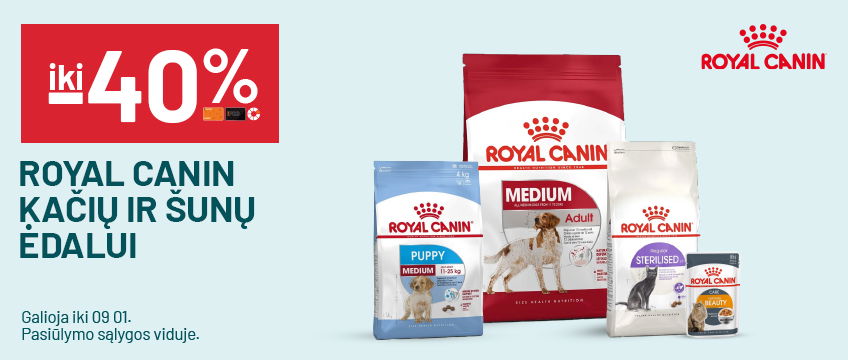 IKI -40% ROYAL CANIN KAČIŲ IR ŠUNŲ ĖDALUI