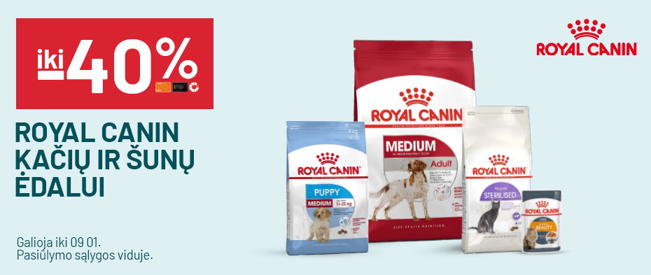 IKI -40% ROYAL CANIN KAČIŲ IR ŠUNŲ ĖDALUI