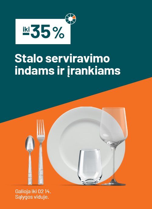 -35% Stalo serviravimo indams ir įrankiams