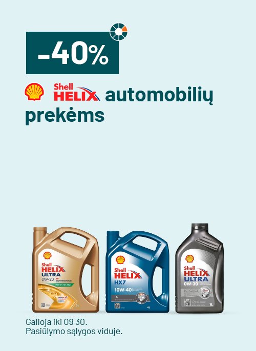 SHELL Automobilių prekėms -40%	 	 	