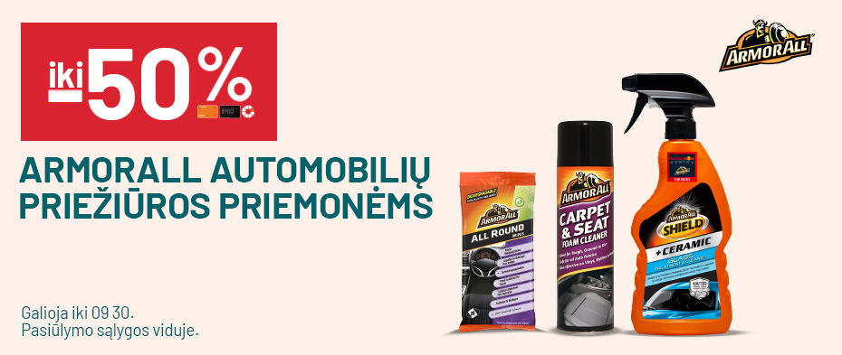 IKI -50% ARMORALL AUTOMOBILIŲ PRIEŽIŪROS PRIEMONĖMS